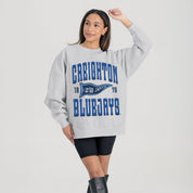 CREIGHTON BLUEJAYS PENNANT PRIDE PREMIUM FLEECE DROP SHOULDER CREWNECK PULLOVER