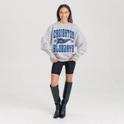 CREIGHTON BLUEJAYS PENNANT PRIDE PREMIUM FLEECE DROP SHOULDER CREWNECK PULLOVER