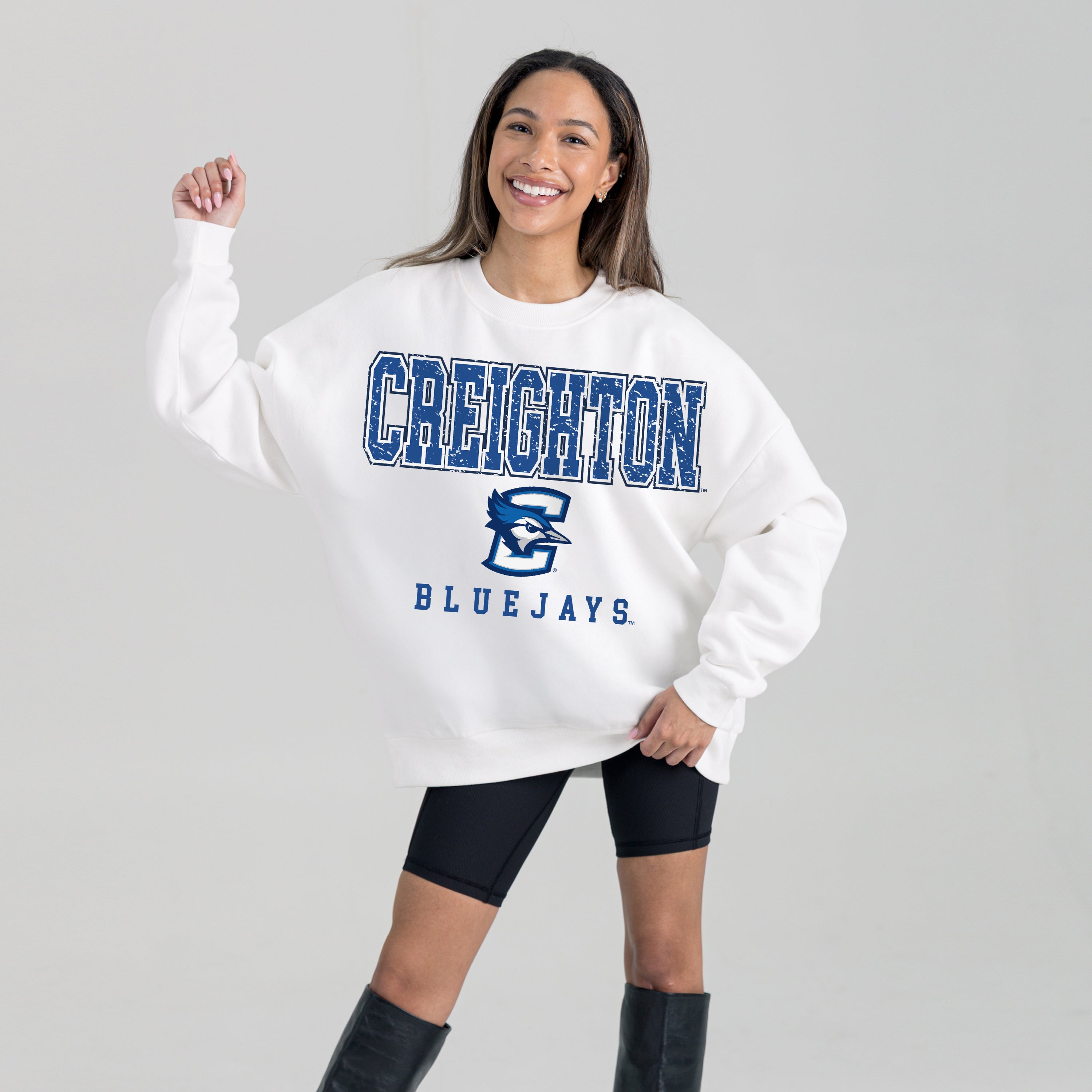 CREIGHTON BLUEJAYS FREESTYLE PREMIUM FLEECE CREWNECK PULLOVER