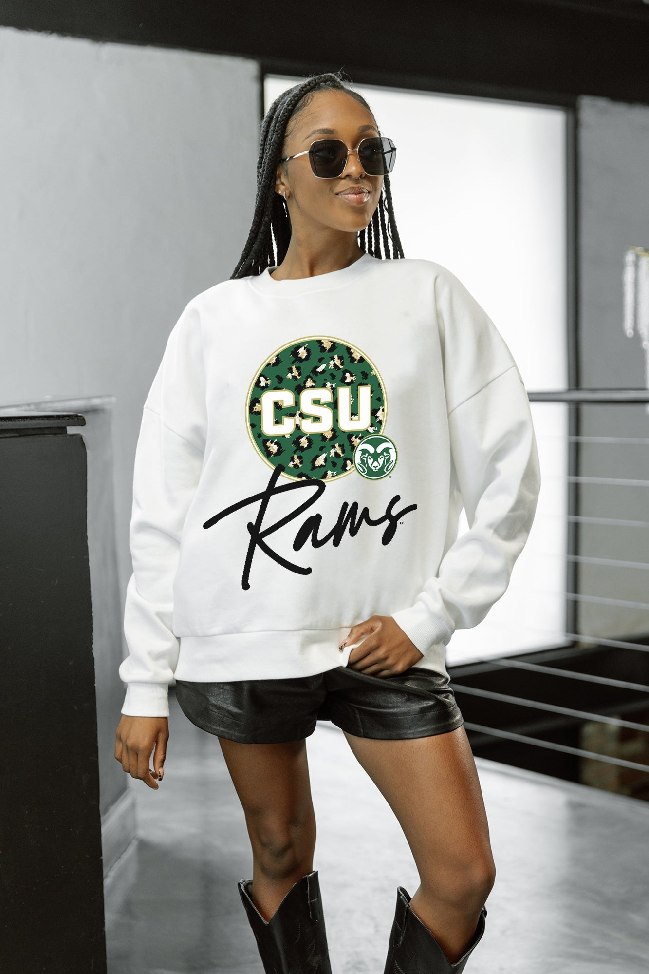 COLORADO STATE RAMS WILD BREAKTHROUGH PREMIUM FLEECE CREWNECK PULLOVER