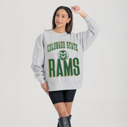 COLORADO STATE RAMS FIERCE FOCUS PREMIUM FLEECE DROP SHOULDER CREWNECK PULLOVER