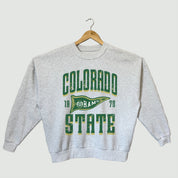 COLORADO STATE RAMS PENNANT PRIDE PREMIUM FLEECE DROP SHOULDER CREWNECK PULLOVER