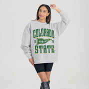 COLORADO STATE RAMS PENNANT PRIDE PREMIUM FLEECE DROP SHOULDER CREWNECK PULLOVER