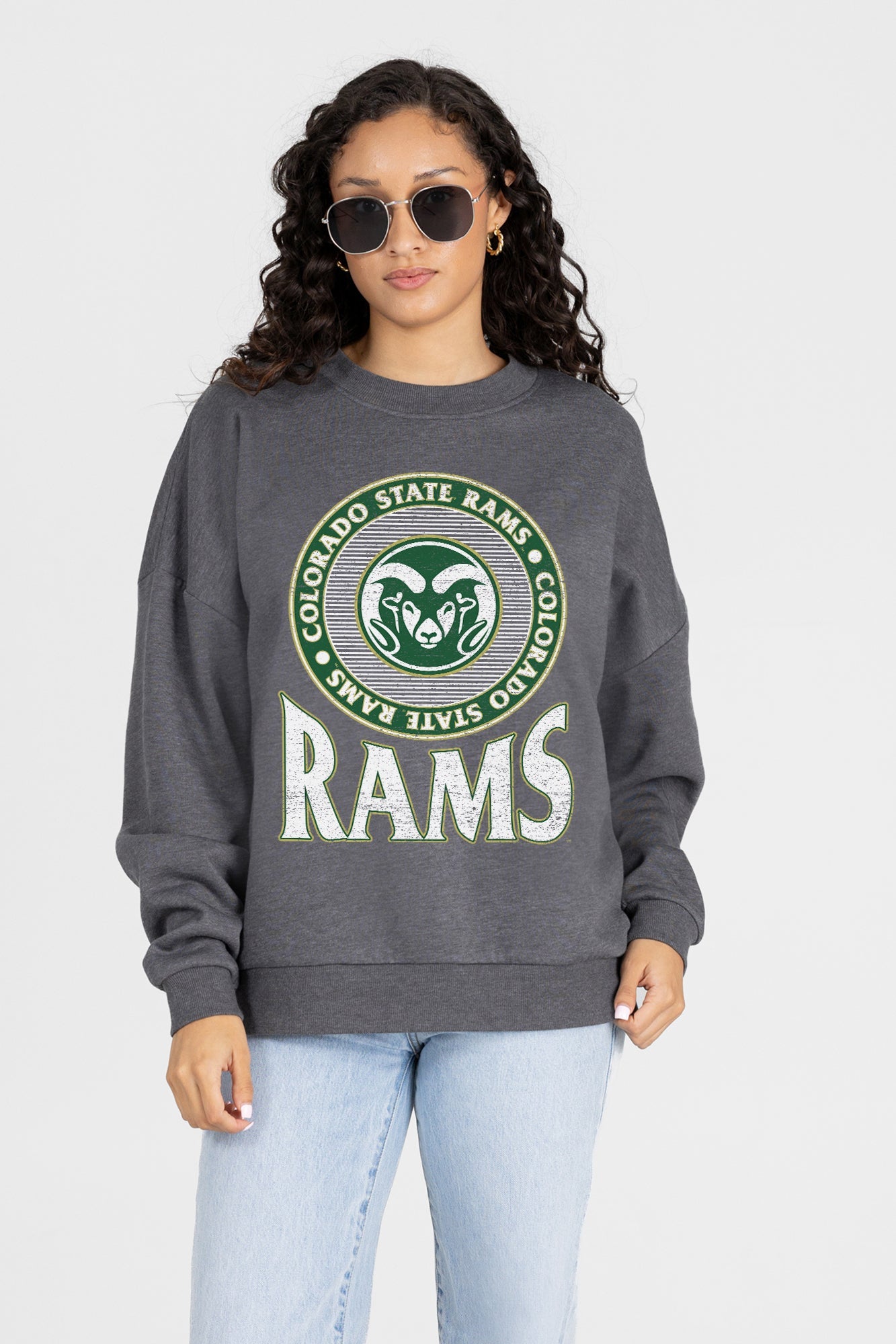 COLORADO STATE RAMS SATURDAY SEAL PREMIUM FLEECE DROP SHOULDER CREWNECK PULLOVER