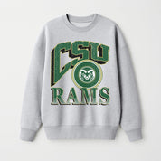 COLORADO STATE RAMS GAME ON PREMIUM FLEECE DROP SHOULDER CREWNECK PULLOVER