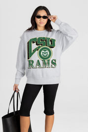 COLORADO STATE RAMS GAME ON PREMIUM FLEECE DROP SHOULDER CREWNECK PULLOVER