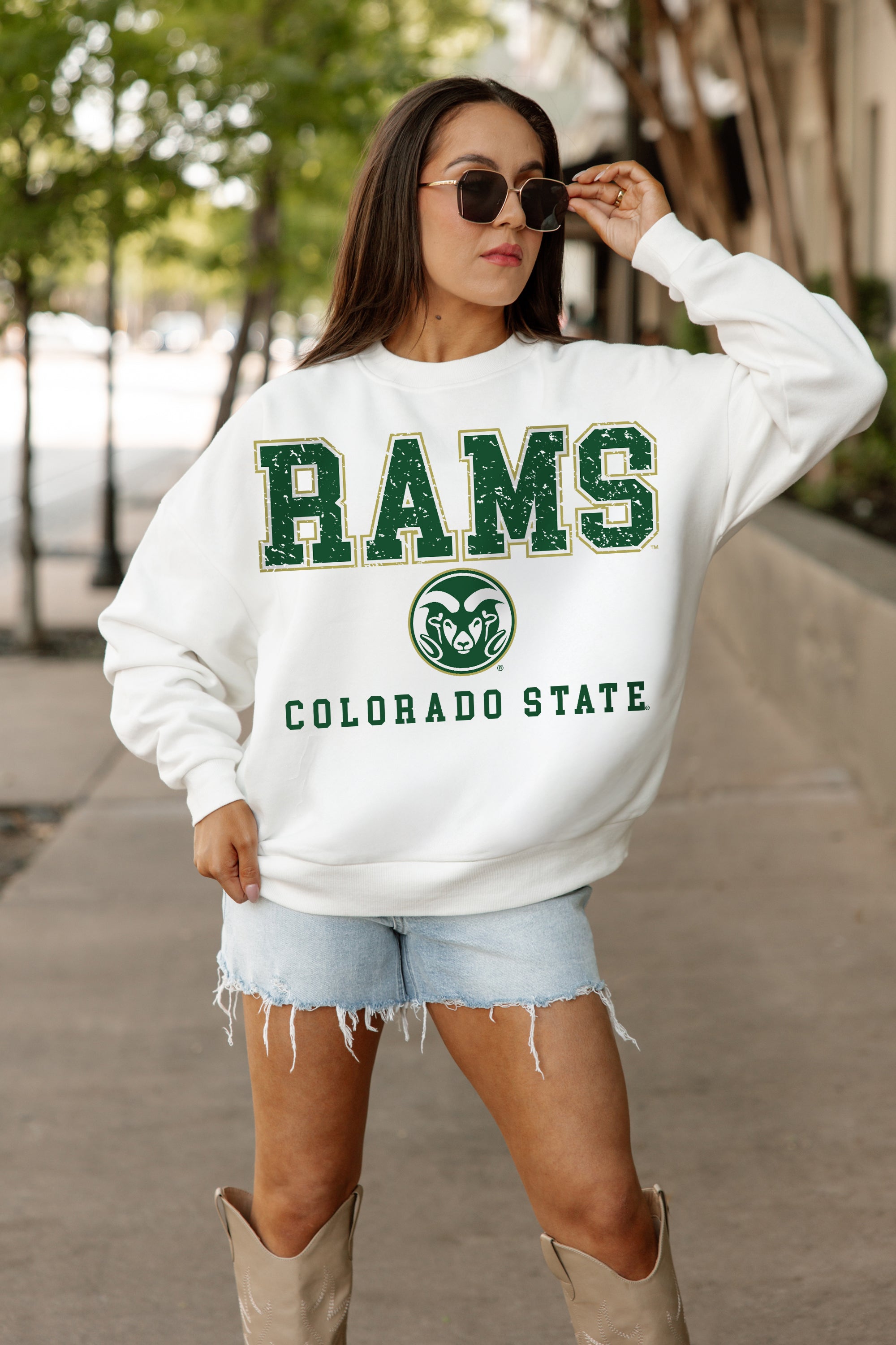 COLORADO STATE RAMS FREESTYLE PREMIUM FLEECE CREWNECK PULLOVER