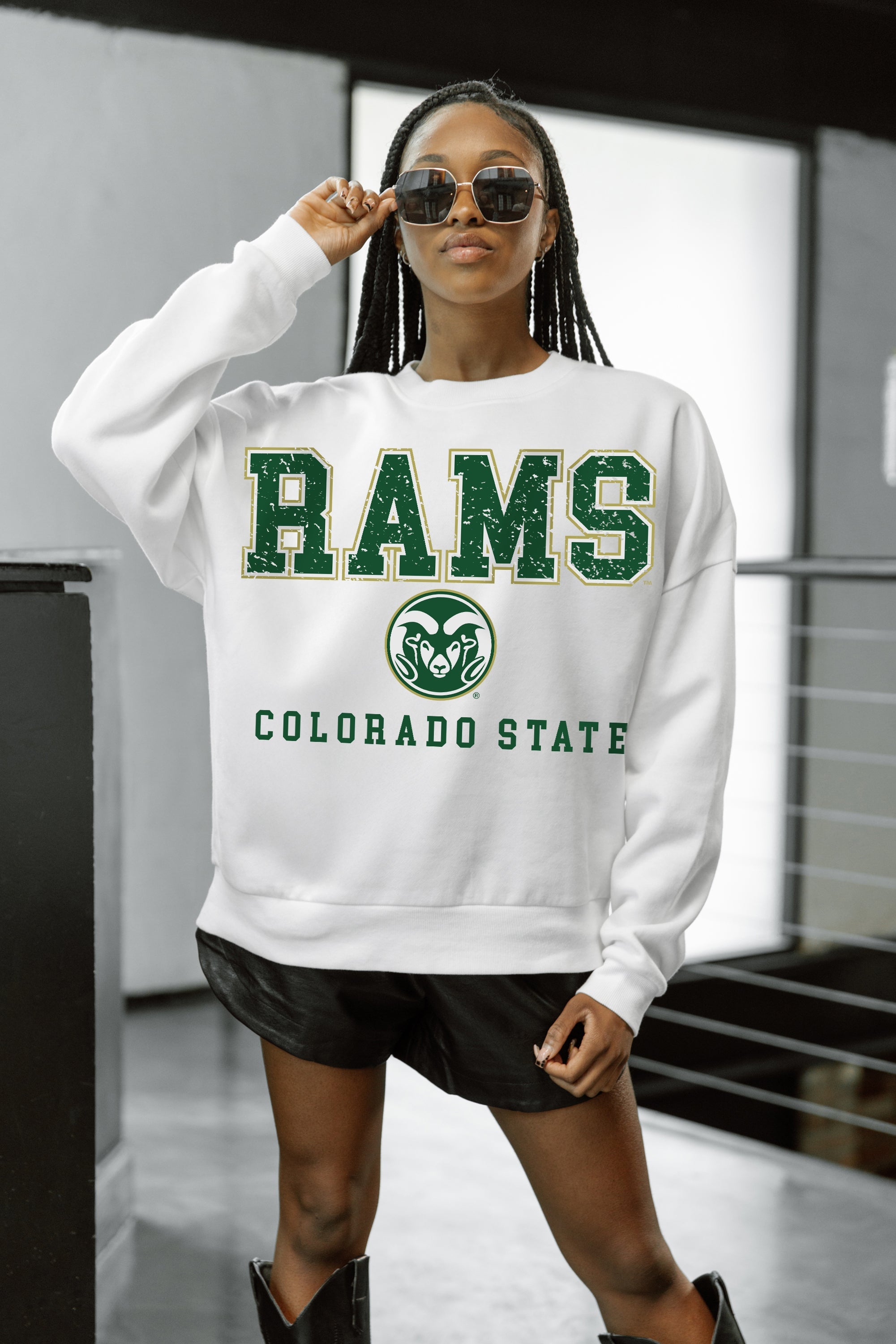 COLORADO STATE RAMS FREESTYLE PREMIUM FLEECE CREWNECK PULLOVER