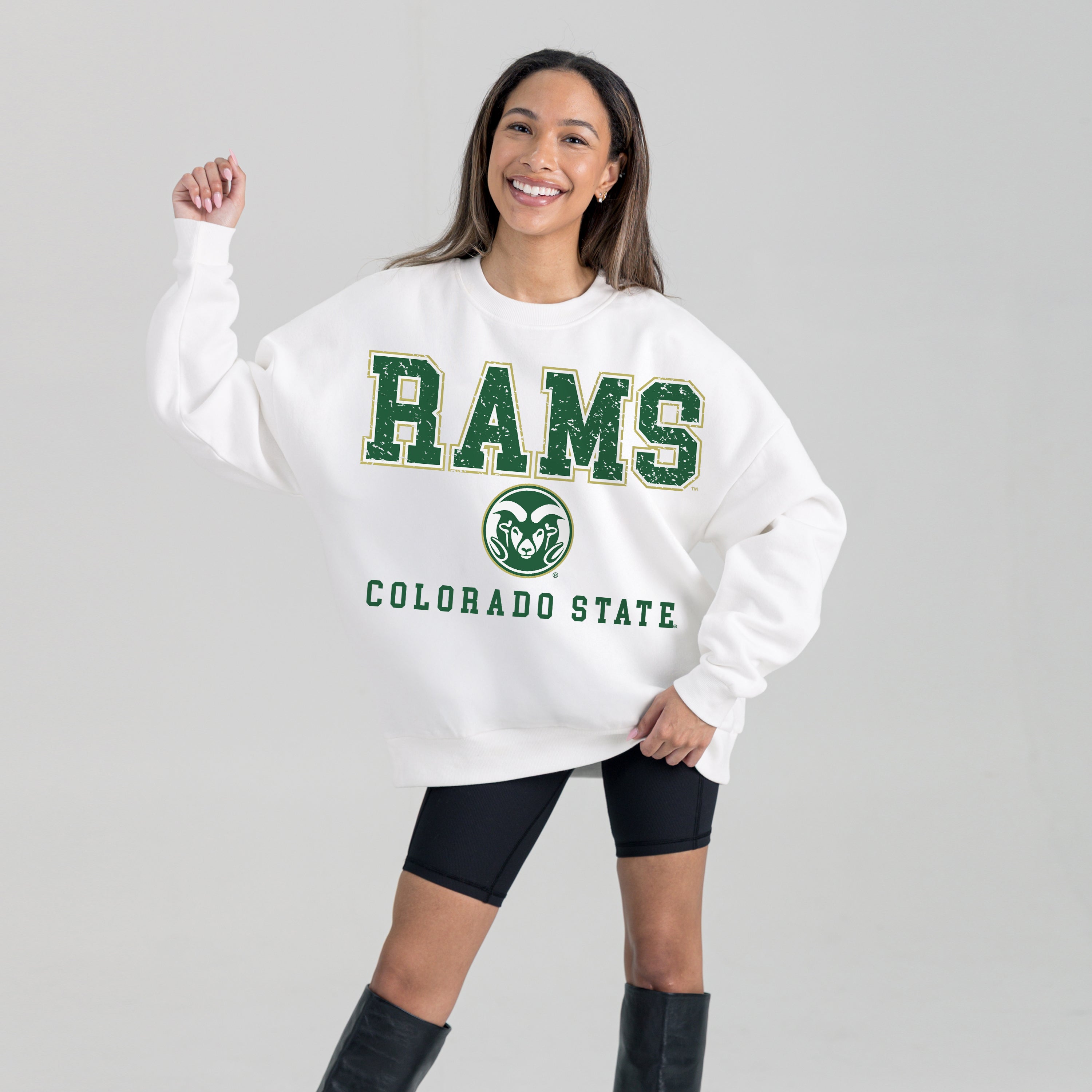 COLORADO STATE RAMS FREESTYLE PREMIUM FLEECE CREWNECK PULLOVER