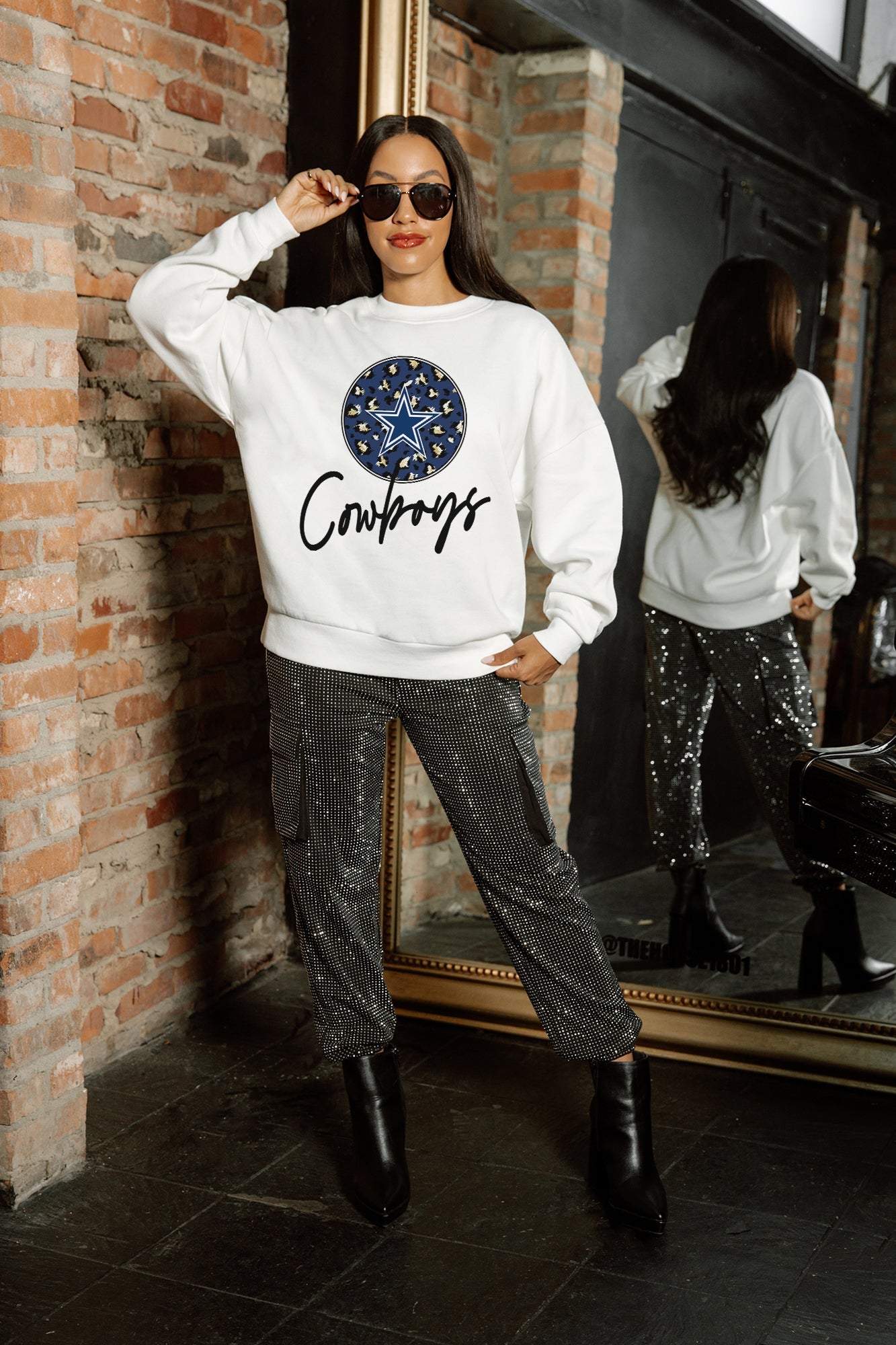 DALLAS COWBOYS WILD BREAKTHROUGH PREMIUM FLEECE CREWNECK PULLOVER