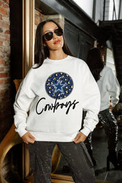 DALLAS COWBOYS WILD BREAKTHROUGH PREMIUM FLEECE CREWNECK PULLOVER