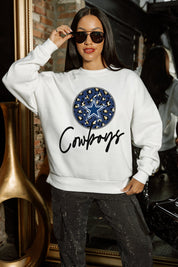 DALLAS COWBOYS WILD BREAKTHROUGH PREMIUM FLEECE CREWNECK PULLOVER