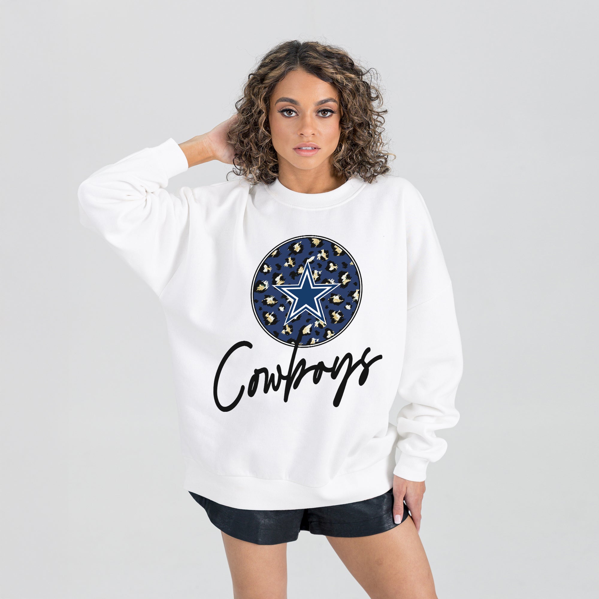 DALLAS COWBOYS WILD BREAKTHROUGH PREMIUM FLEECE CREWNECK PULLOVER