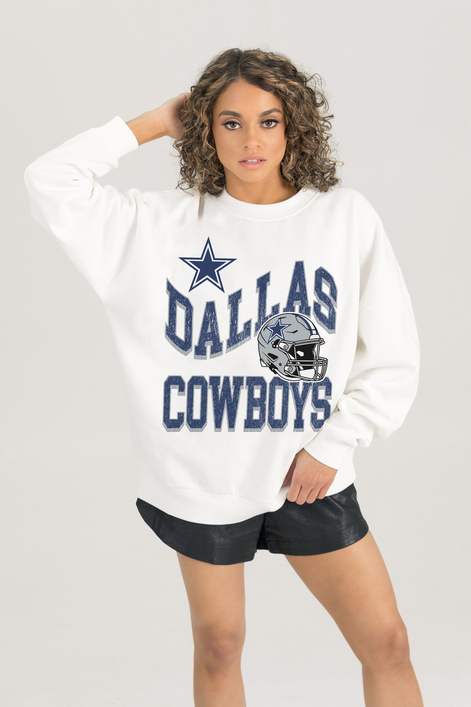 DALLAS COWBOYS HARD EARNED PREMIUM FLEECE CREWNECK PULLOVER