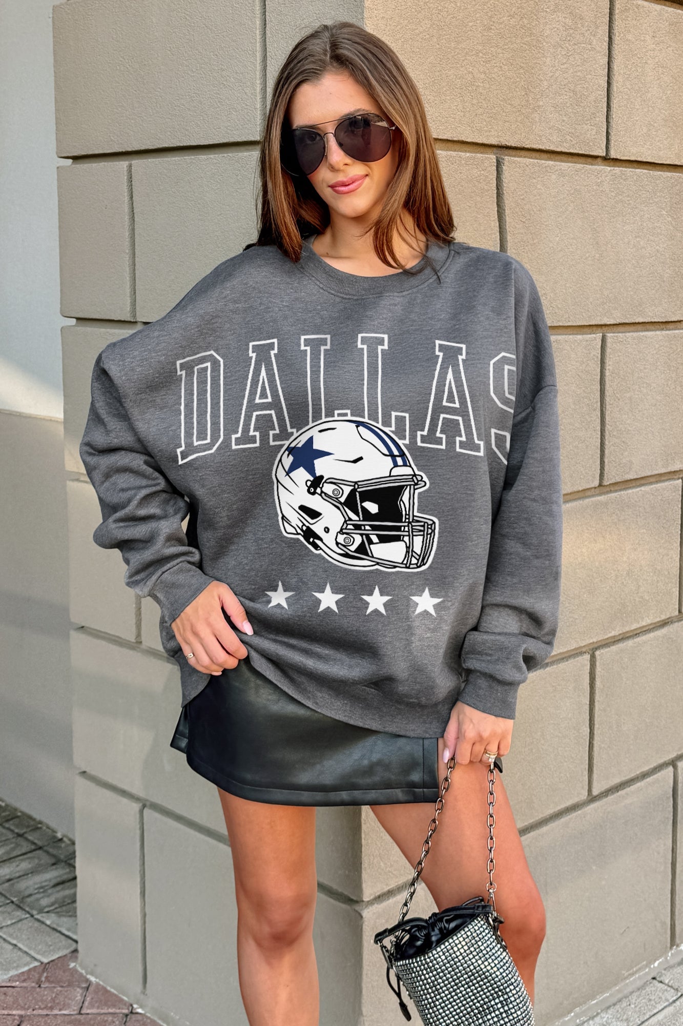 DALLAS COWBOYS RISING STAR PREMIUM FLEECE CREWNECK PULLOVER