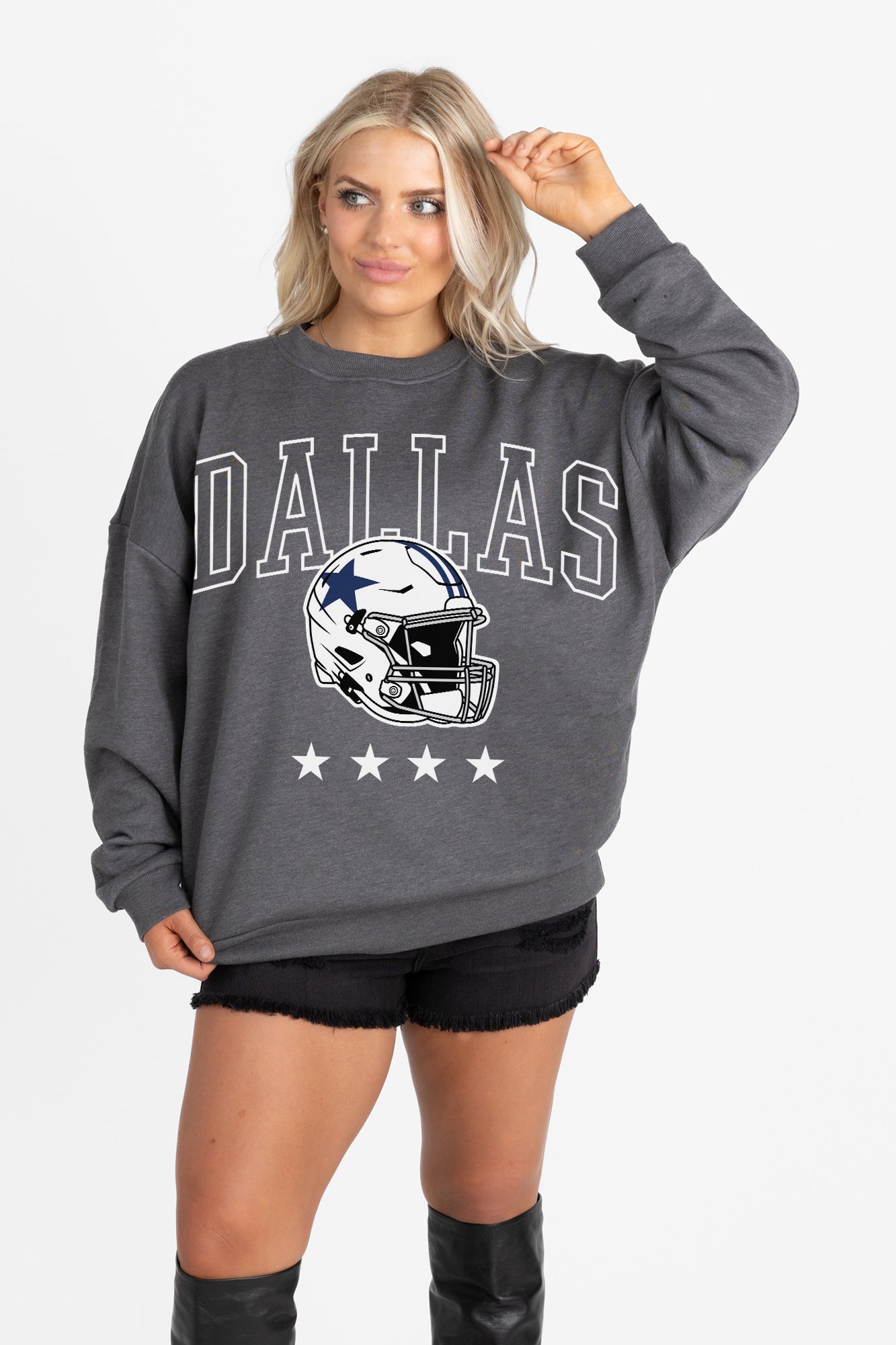 DALLAS COWBOYS RISING STAR PREMIUM FLEECE CREWNECK PULLOVER