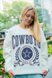 DALLAS COWBOYS STAY COOL PREMIUM FLEECE CREWNECK PULLOVER