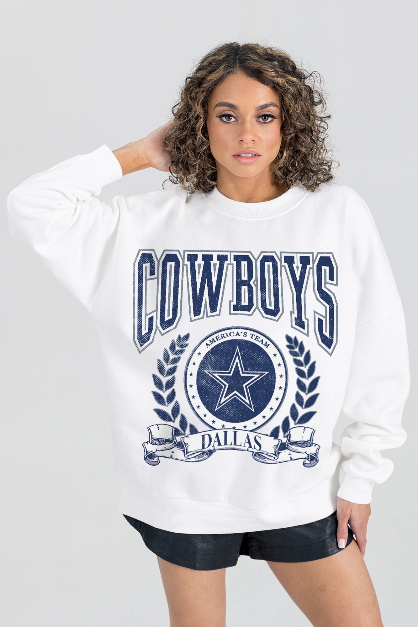 DALLAS COWBOYS STAY COOL PREMIUM FLEECE CREWNECK PULLOVER