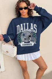 DALLAS COWBOYS CLASSIC ARCHIVES PREMIUM FLEECE DROP SHOULDER CREWNECK PULLOVER
