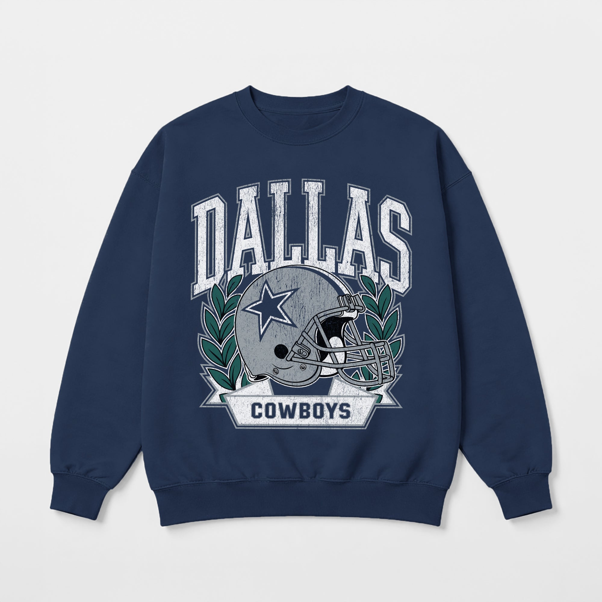 DALLAS COWBOYS CLASSIC ARCHIVES PREMIUM FLEECE DROP SHOULDER CREWNECK PULLOVER