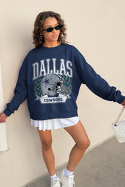 DALLAS COWBOYS CLASSIC ARCHIVES PREMIUM FLEECE DROP SHOULDER CREWNECK PULLOVER