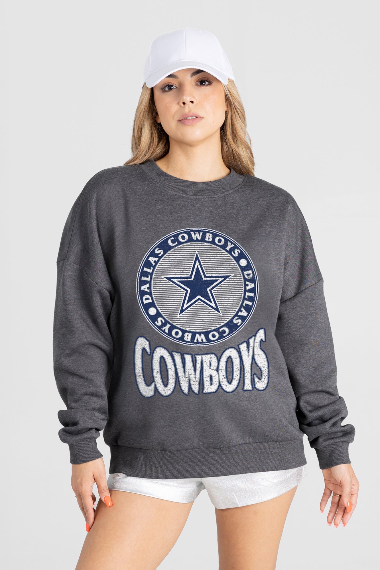 DALLAS COWBOYS SATURDAY SEAL PREMIUM FLEECE DROP SHOULDER CREWNECK PULLOVER