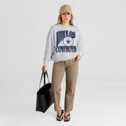 DALLAS COWBOYS GAME ON PREMIUM FLEECE DROP SHOULDER CREWNECK PULLOVER