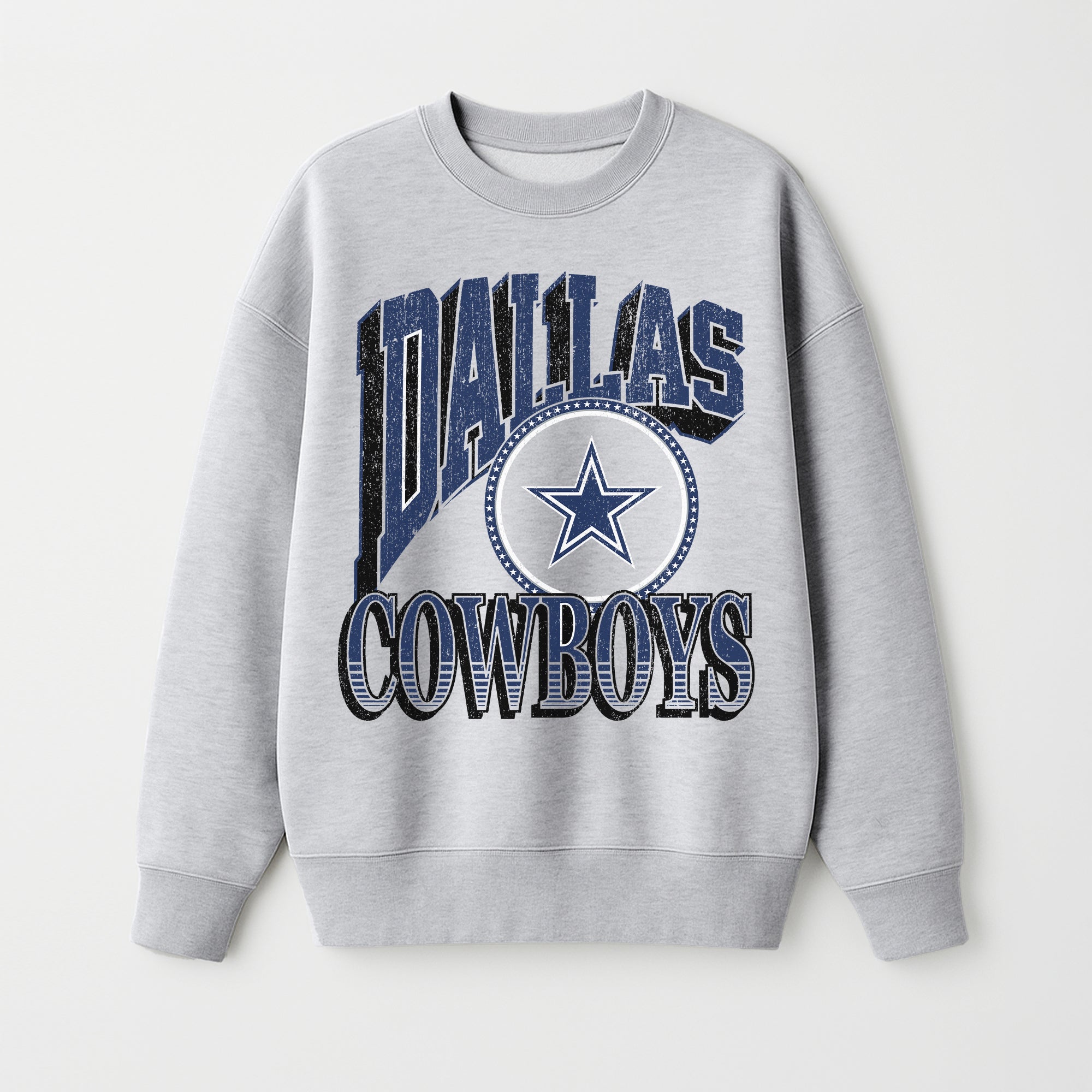 DALLAS COWBOYS GAME ON PREMIUM FLEECE DROP SHOULDER CREWNECK PULLOVER