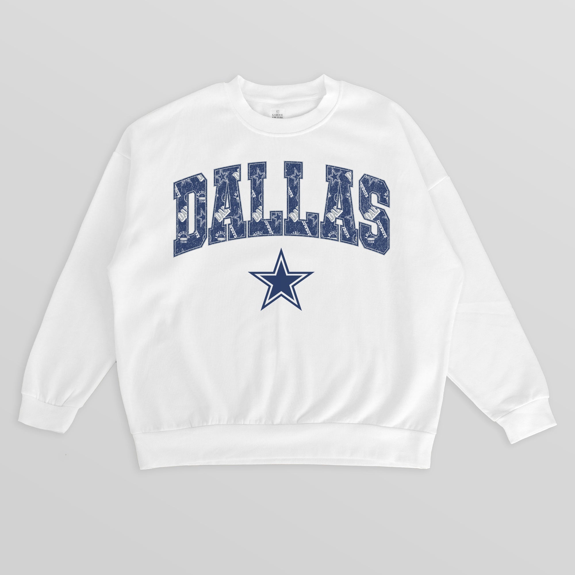 DALLAS COWBOYS SWEET PLAY PREMIUM FLEECE DROP SHOULDER CREWNECK PULLOVER