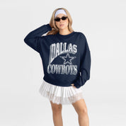 DALLAS COWBOYS MAIN CHARACTER PREMIUM FLEECE DROP SHOULDER CREWNECK PULLOVER
