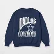 DALLAS COWBOYS MAIN CHARACTER PREMIUM FLEECE DROP SHOULDER CREWNECK PULLOVER