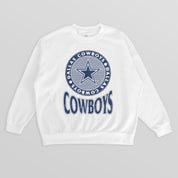 DALLAS COWBOYS ENDZONE PREMIUM FLEECE DROP SHOULDER CREWNECK PULLOVER