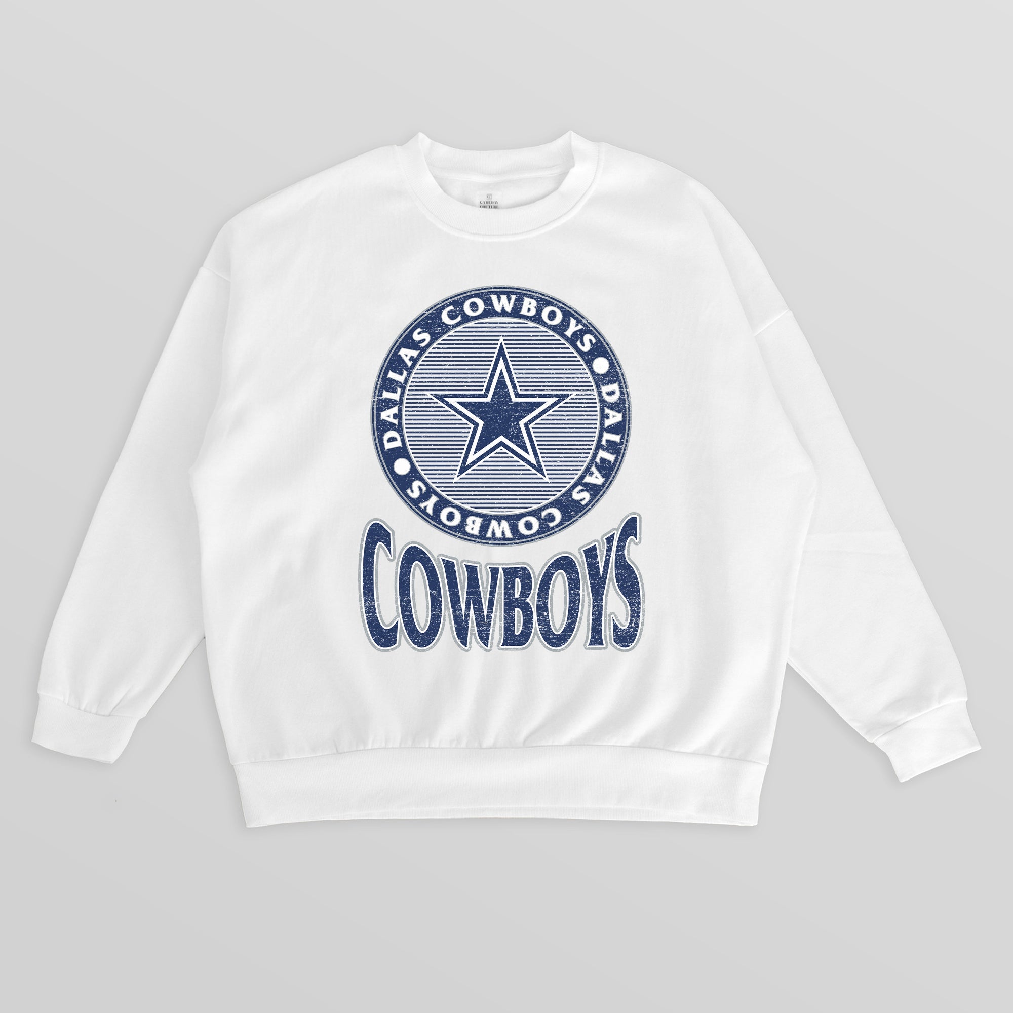 DALLAS COWBOYS ENDZONE PREMIUM FLEECE DROP SHOULDER CREWNECK PULLOVER