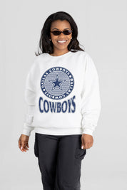 DALLAS COWBOYS ENDZONE PREMIUM FLEECE DROP SHOULDER CREWNECK PULLOVER