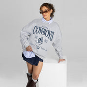 DALLAS COWBOYS INSTANT CLASSIC PREMIUM FLEECE DROP SHOULDER CREWNECK PULLOVER