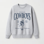 DALLAS COWBOYS INSTANT CLASSIC PREMIUM FLEECE DROP SHOULDER CREWNECK PULLOVER