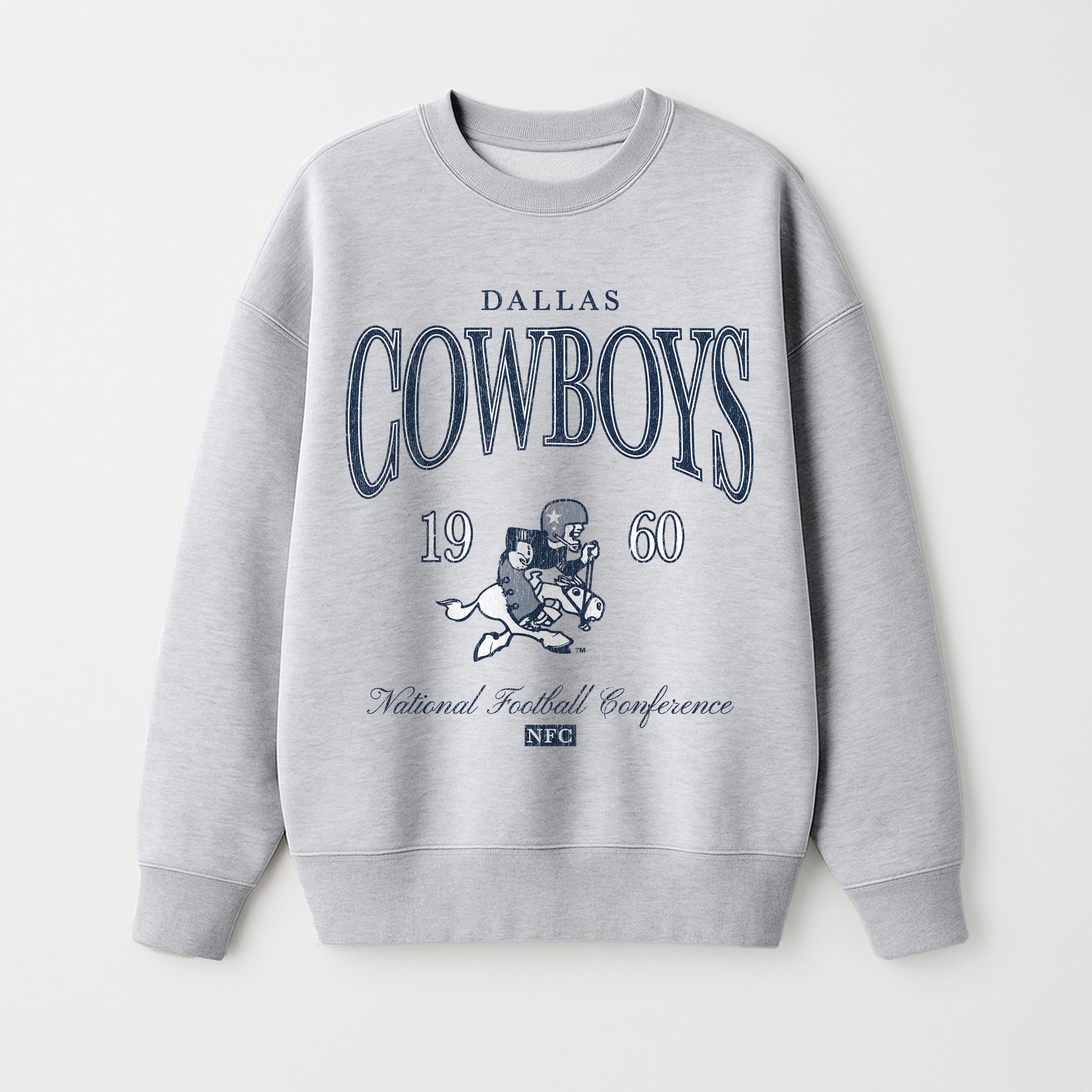 DALLAS COWBOYS INSTANT CLASSIC PREMIUM FLEECE DROP SHOULDER CREWNECK PULLOVER
