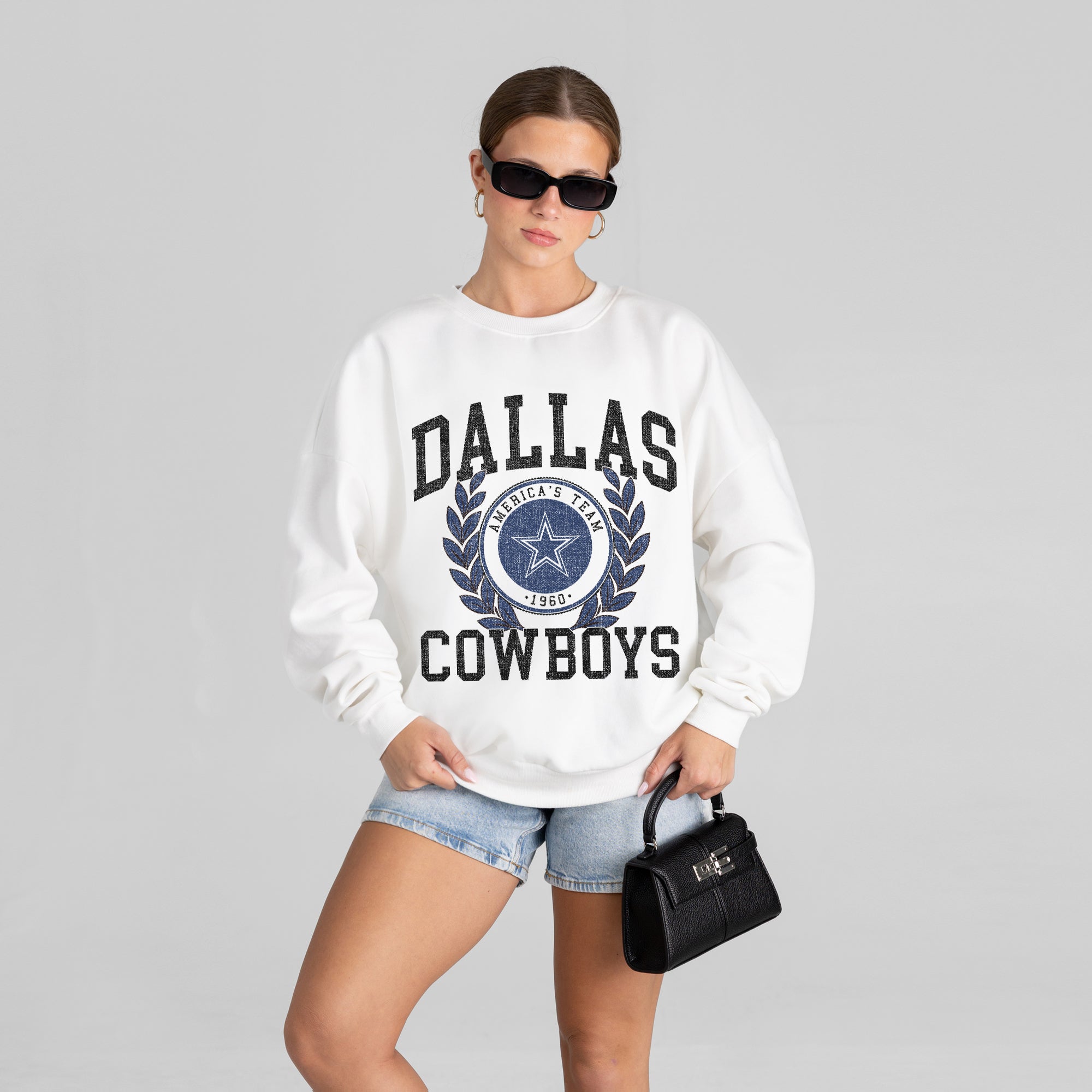 DALLAS COWBOYS GOLD STANDARD PREMIUM FLEECE DROP SHOULDER CREWNECK PULLOVER