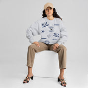 DALLAS COWBOYS ALL IN REPEAT PREMIUM FLEECE DROP SHOULDER CREWNECK PULLOVER