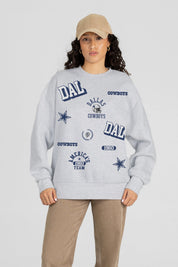 DALLAS COWBOYS ALL IN REPEAT PREMIUM FLEECE DROP SHOULDER CREWNECK PULLOVER