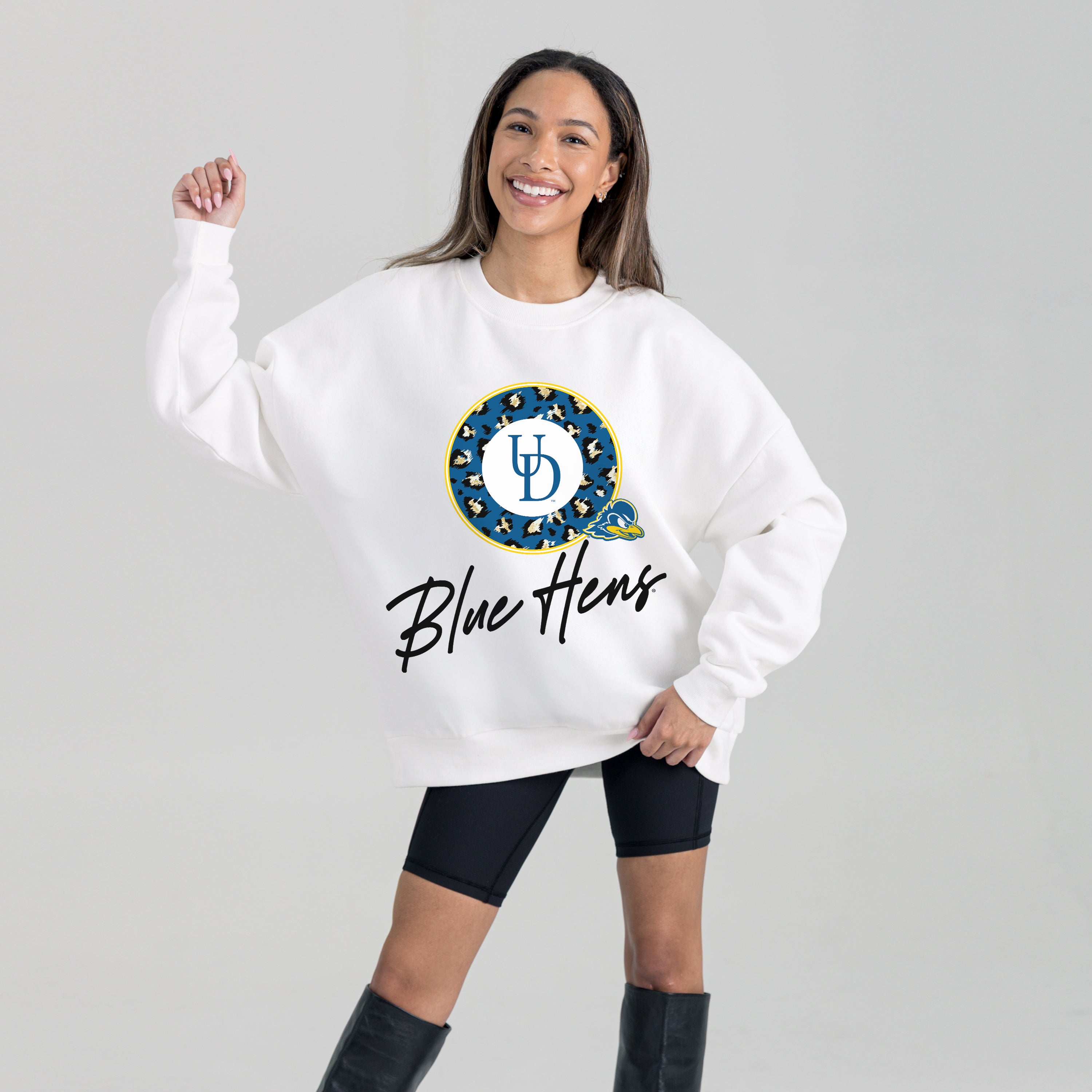 DELAWARE BLUE HENS WILD BREAKTHROUGH PREMIUM FLEECE CREWNECK PULLOVER