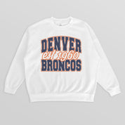 DENVER BRONCOS FADED FORMATION PREMIUM FLEECE CREWNECK PULLOVER