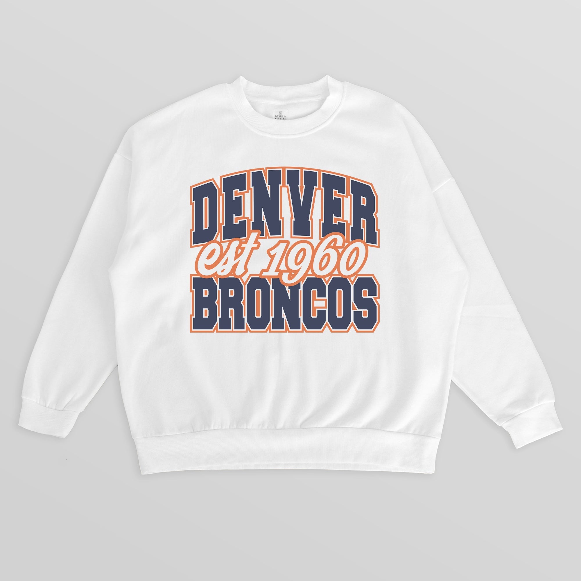 DENVER BRONCOS FADED FORMATION PREMIUM FLEECE CREWNECK PULLOVER