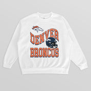 DENVER BRONCOS HARD EARNED PREMIUM FLEECE CREWNECK PULLOVER