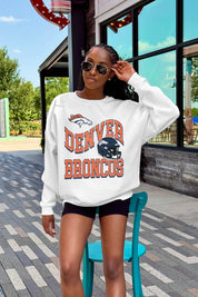 DENVER BRONCOS HARD EARNED PREMIUM FLEECE CREWNECK PULLOVER