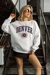 DENVER BRONCOS TRADITION REFINED PREMIUM FLEECE CREWNECK PULLOVER