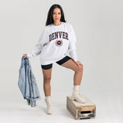 DENVER BRONCOS TRADITION REFINED PREMIUM FLEECE CREWNECK PULLOVER