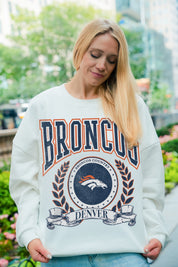 DENVER BRONCOS STAY COOL PREMIUM FLEECE CREWNECK PULLOVER