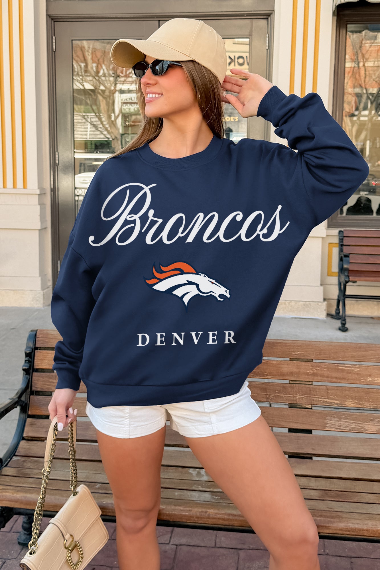 DENVER BRONCOS LEGACY CLUB PREMIUM FLEECE CREWNECK PULLOVER
