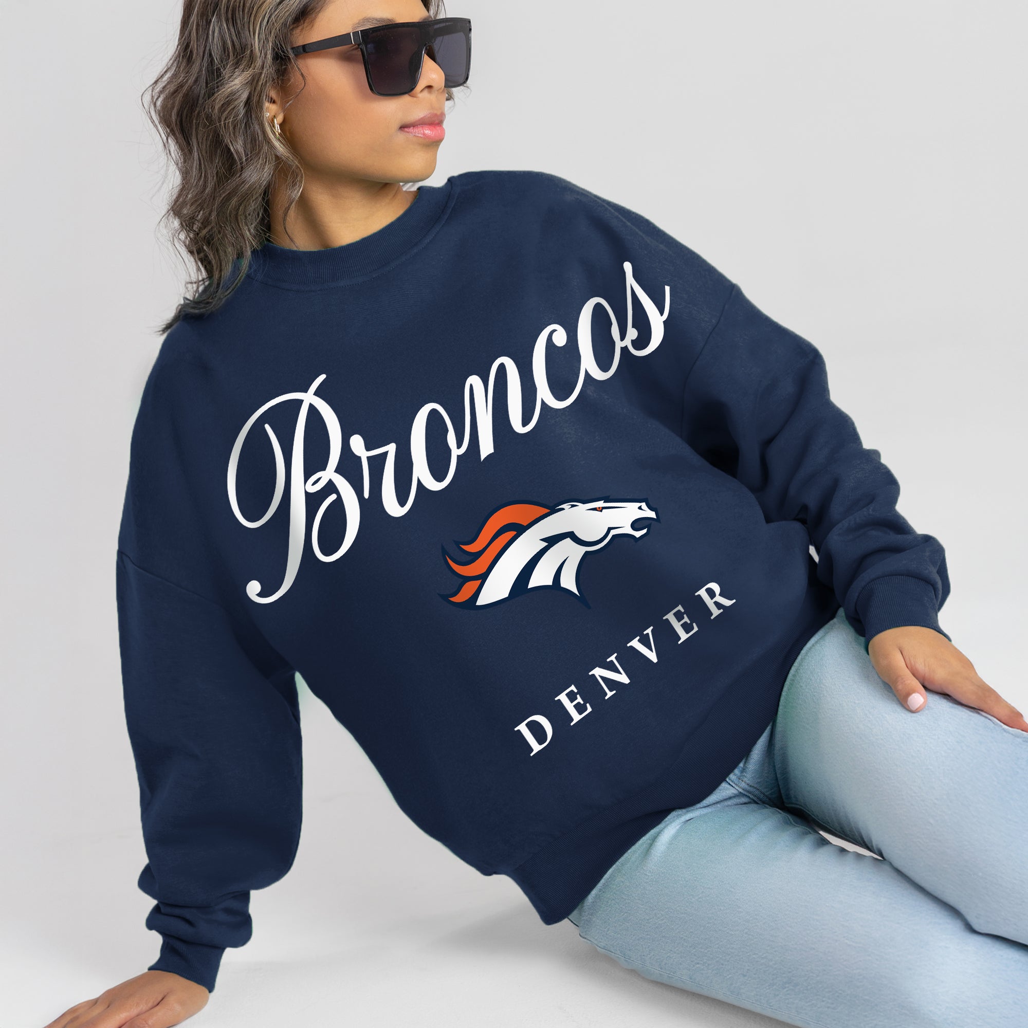 DENVER BRONCOS LEGACY CLUB PREMIUM FLEECE CREWNECK PULLOVER